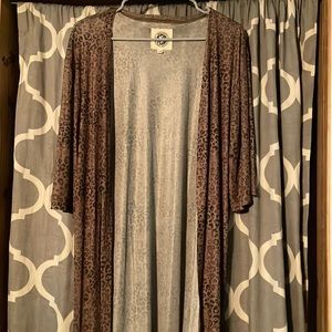 TSD Cheetah Print Cardigan With Tassel Bottom